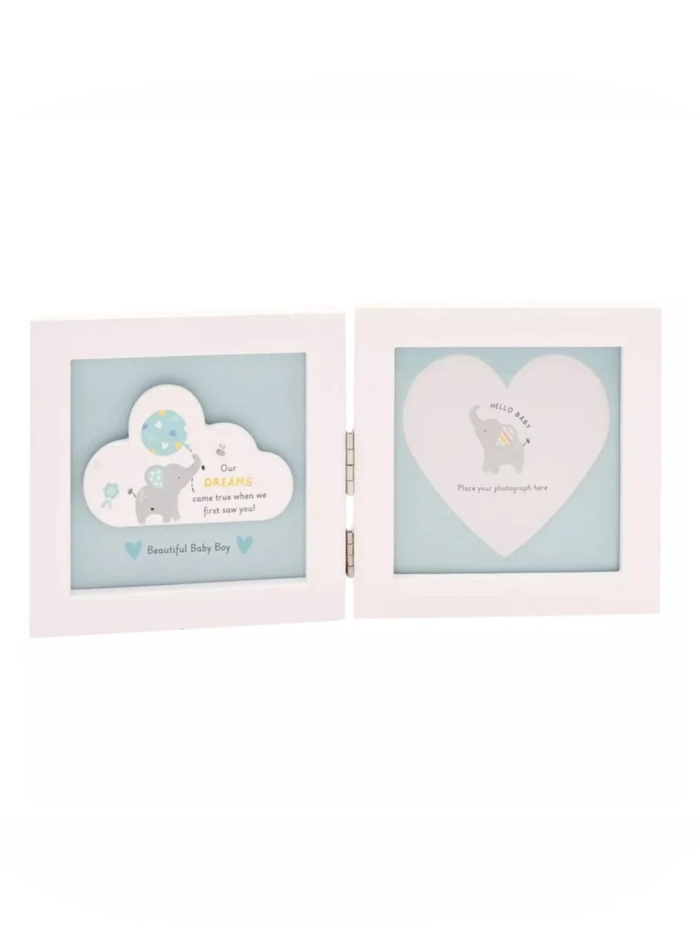Baby Blue Baby Picture Frame - Elephant Design